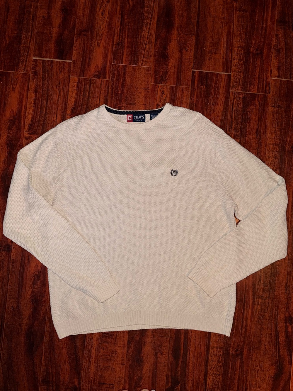 Vintage 90’s Chaps Men's Crewneck Sweater in Off-White